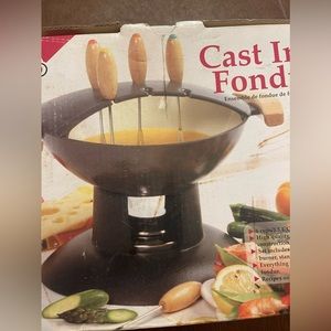 New Cast Iron Fondue Set